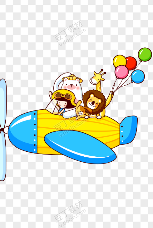 儿童 坐飞机 气球 动物