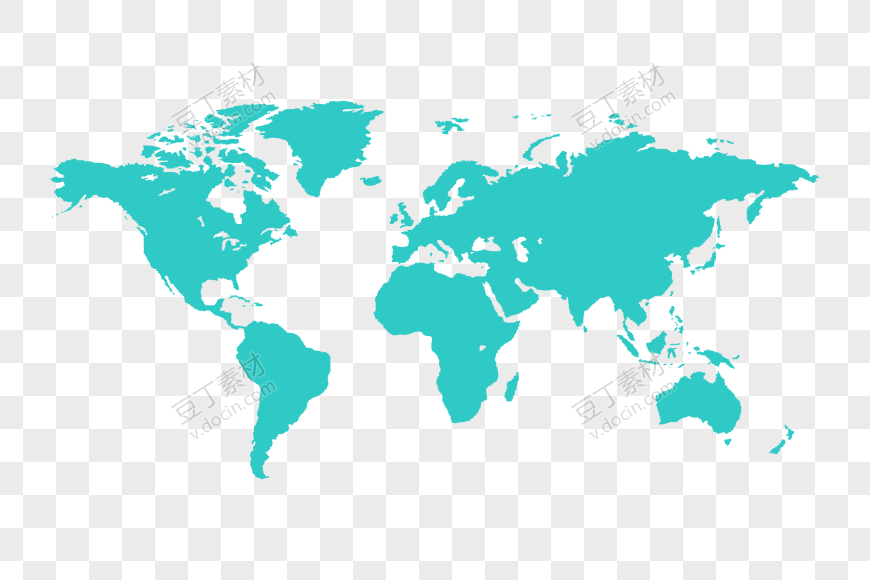 世界地图蓝色