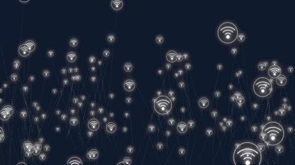 wifi科技元素粒子上升AE模板