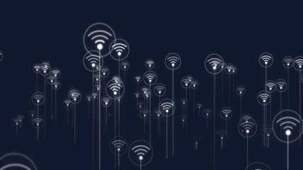 wifi科技粒子上升素材