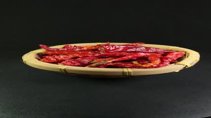 美食调味品红辣椒干辣椒4K实拍视频（1）