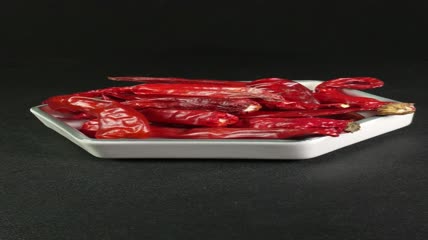 美食调味品红辣椒干辣椒4K实拍视频（5）