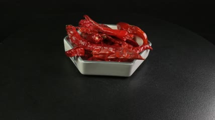 美食调味品红辣椒干辣椒4K实拍视频（6）