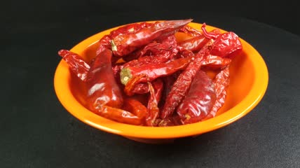 美食调味品红辣椒干辣椒4K实拍视频（9）