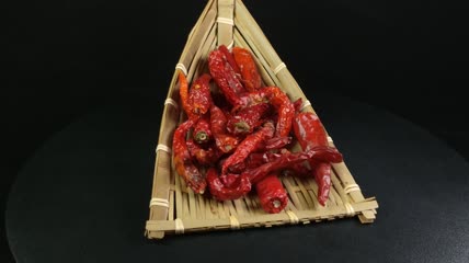 美食调味品红辣椒干辣椒4K实拍视频（10）