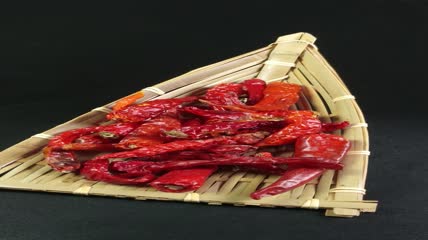 美食调味品红辣椒干辣椒4K实拍视频（11）