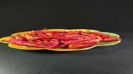 美食调味品红辣椒干辣椒4K实拍视频（12）