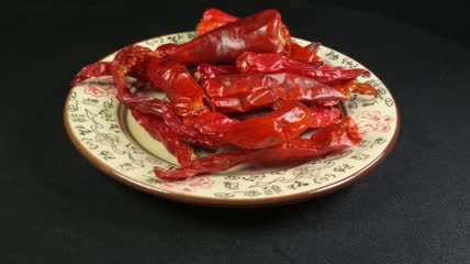 美食调味品红辣椒干辣椒4K实拍视频（14）
