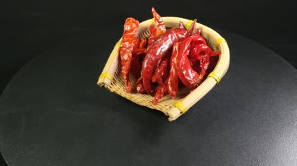 美食调味品红辣椒干辣椒4K实拍视频（16）