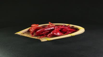 美食调味品红辣椒干辣椒4K实拍视频（19）