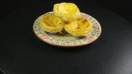 营养健康的糕点蛋挞美食食材4K实拍视频（10）