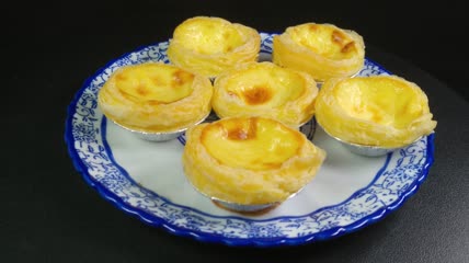 营养健康的糕点蛋挞美食食材4K实拍视频（12）