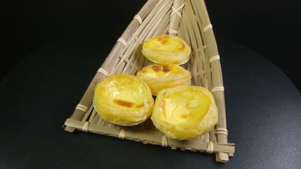 营养健康的糕点蛋挞美食食材4K实拍视频（15）
