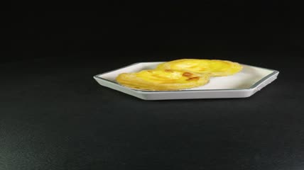 营养健康的糕点蛋挞美食食材4K实拍视频（21）