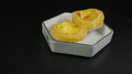 营养健康的糕点蛋挞美食食材4K实拍视频（22）