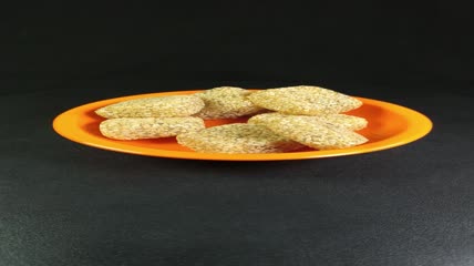 静物美食糕点甜点零食芝麻糯米粑粑4K实拍视频（6）