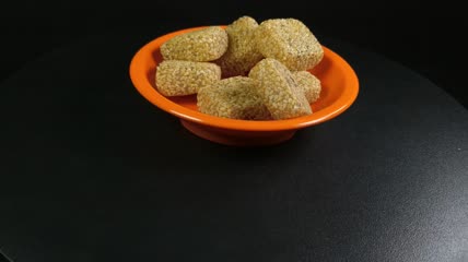 静物美食糕点甜点零食芝麻糯米粑粑4K实拍视频（7）