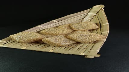 静物美食糕点甜点零食芝麻糯米粑粑4K实拍视频（9）