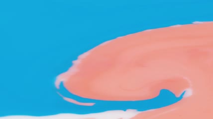 粉色和蓝色墨水晕染视频