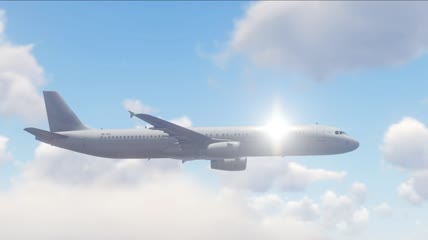 空中飞行的大型客机