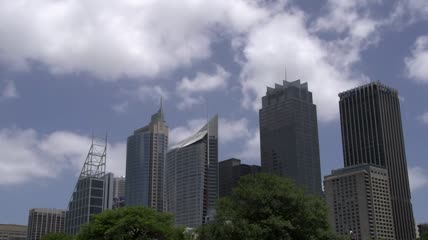 悉尼市中心摩天大楼的延时
