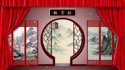 中式拱门相声评书曲艺场景背景