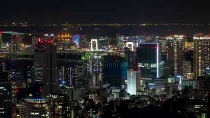东京夜空中的天际线