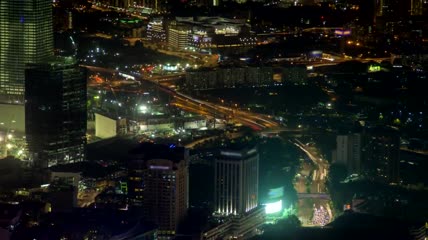 夜间时间流逝的吉隆坡城市景观