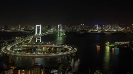 夜幕降临的东京市