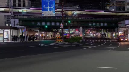 日本的城市交通和火车站延时实拍