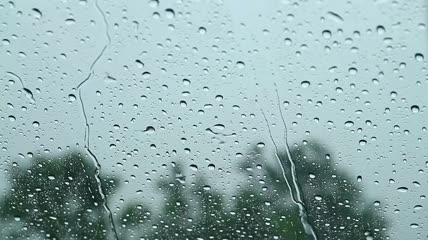 雨落在车窗上特写
