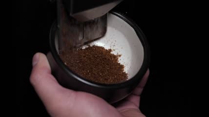 磨碎的咖啡特写实拍