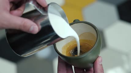 拿铁艺术特写实拍