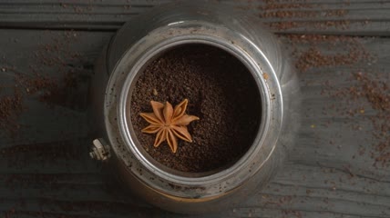 煮热咖啡特写实拍
