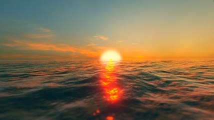海洋日出日落唯美景色视频素材