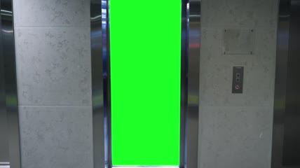 带绿屏的办公室电梯视频