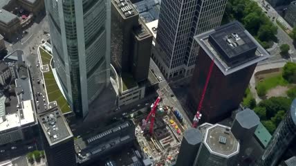 法兰克福建筑物的高空鸟瞰