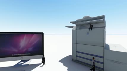 围绕在电子办公设备周围的微型3D人视频