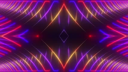 霓虹灯在棱镜中移动的曲线素材