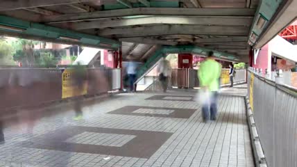 香港的人行横道桥延时实拍
