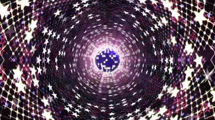 形状像闪烁的星星的灯光隧道视频