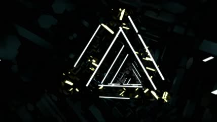 暗三角灯光的抽象隧道背景素材