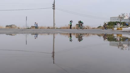 雨后骑自行车比赛实拍