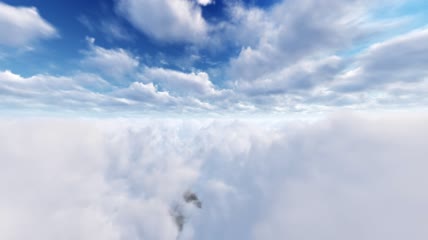 穿行在天空的云层中视频