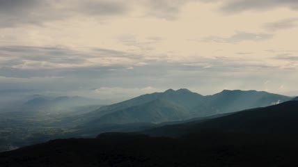 从山顶俯瞰的山脉景观