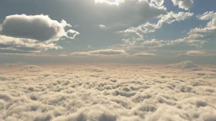 飞快地飞过高空云海视频