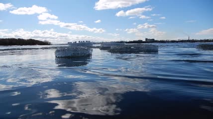 河流融化实拍
