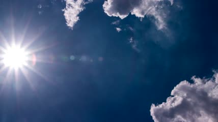 太阳耀斑穿透白云视频
