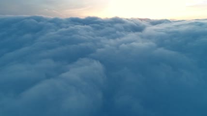 密密麻麻的云层纹理高空鸟瞰