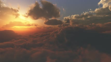 日落时分美丽的云中之旅视频素材